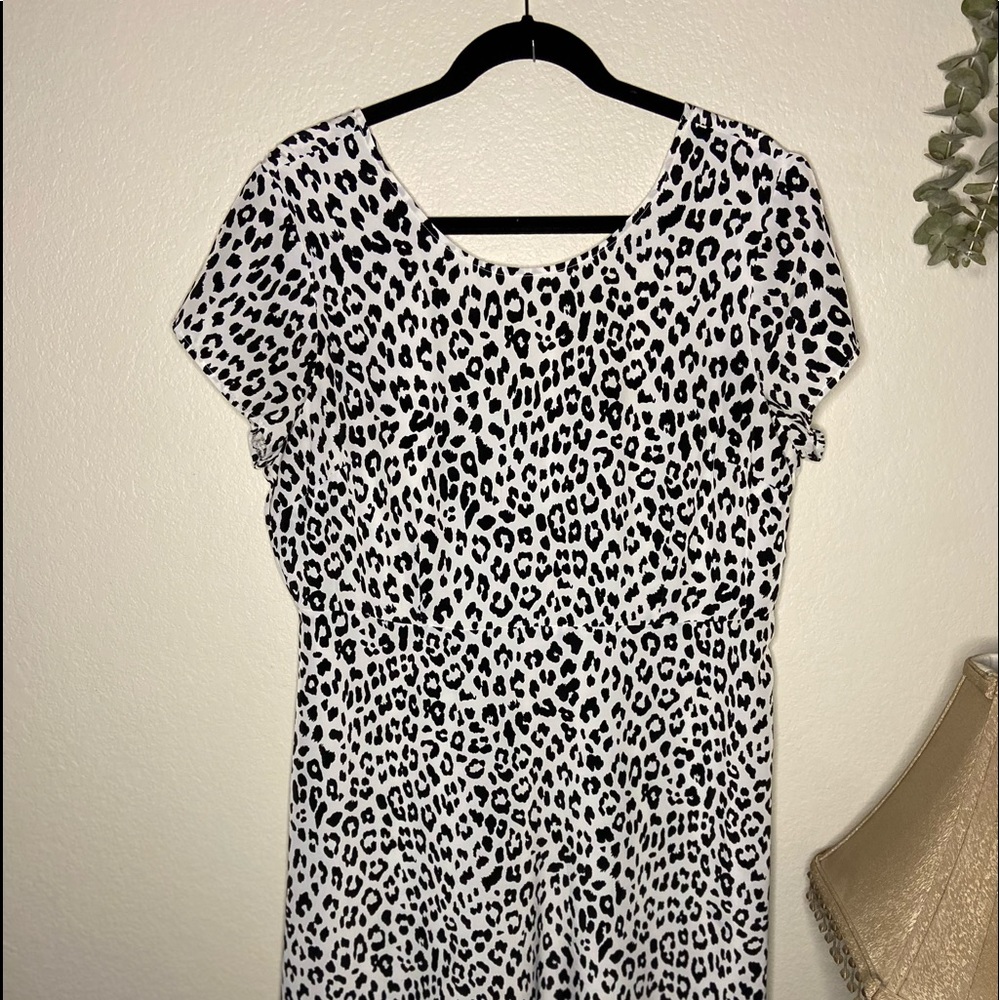 Leopard Print Black& White Dress